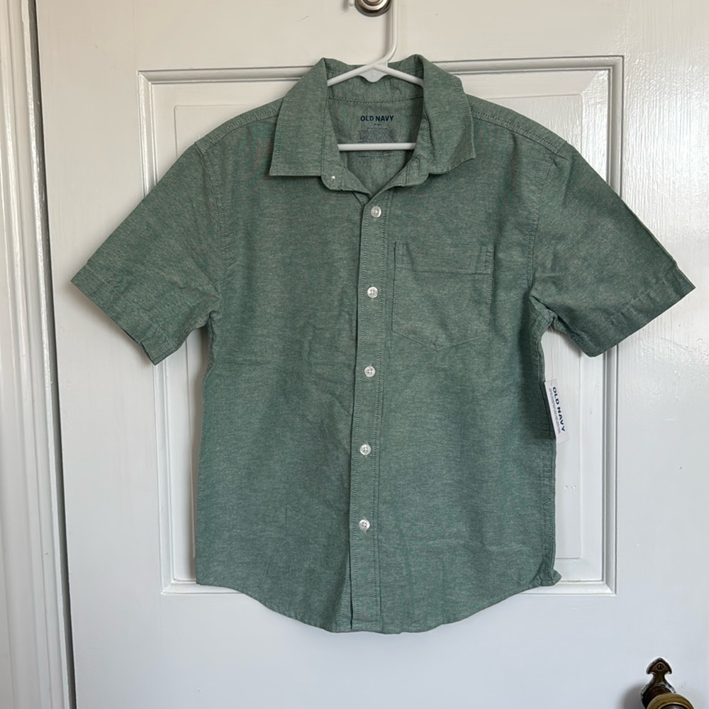 NWT Old Navy Kids Green Button Down Shirt